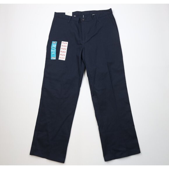 Deadstock Vintage Y2K Dickies Mens 38x32 Wide Leg Dungaree Pants Workwear Blue